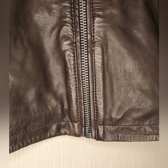 John Varvatos Soft and Luxurious Genuine Sheep Leather Racer Jacket Dk Brown-szL - Picture 12 of 15